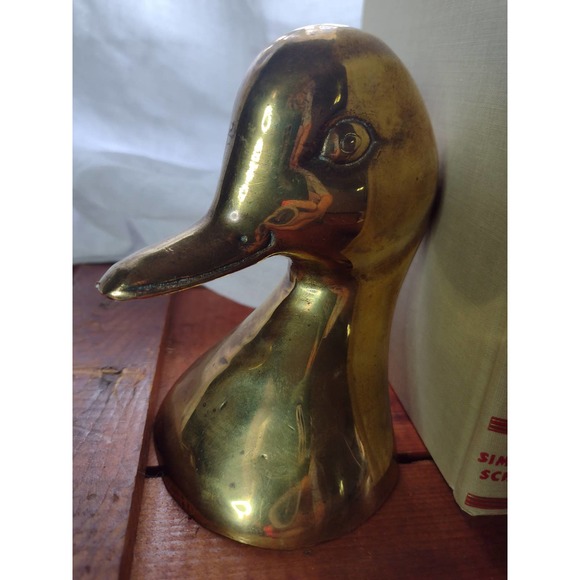 Brass duck head statues,book ends,ducks,brass decor - Picture 5 of 5